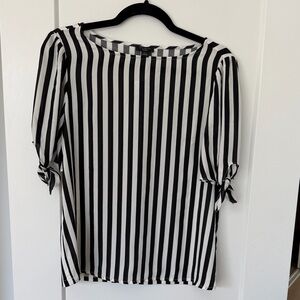 Ann Taylor Black and White Striped Blouse